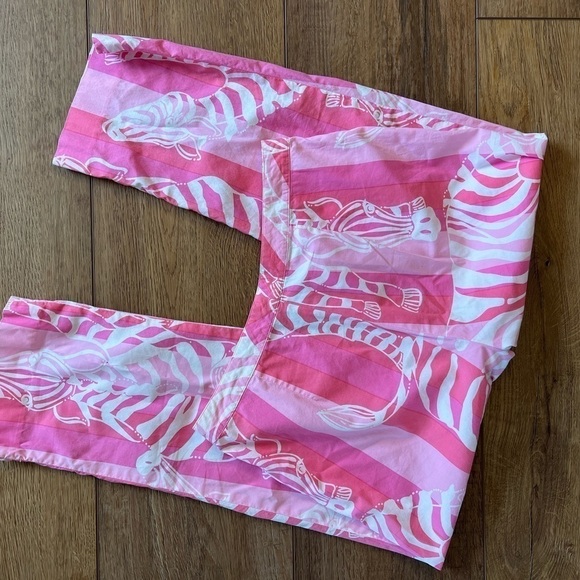 Vintage Lilly Pulitzer Pink Zebra Ankle Pants Flat Front / 4 - Picture 2 of 13